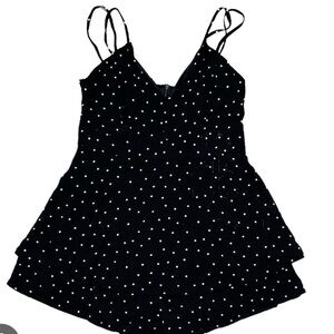 Altar’d State Black with White Stars Romper, Small